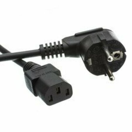 SWE-TECH 3C European Computer/Monitor Power Cord, Europlug or CEE 7/16 to C13, VDE Approved, 6 foot FWT10W1-11206
